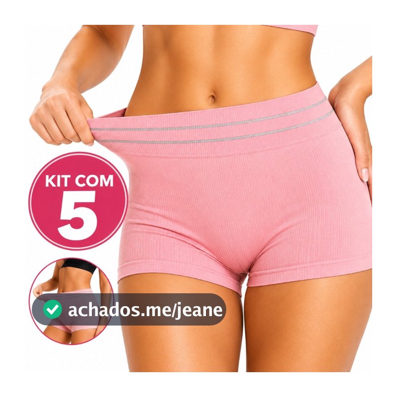 Kit 3/4/5 Calcinha Boxer Importada  Sem Costura Shortinho em Poliamida Premium