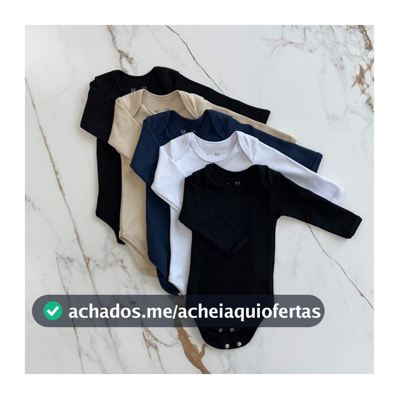 Kit 5 Body Bebe Manga Longa Suedine 100% Algodao Menino Inverno Verao