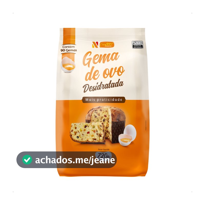 Gema De Ovo Desidratada 720g Em Pó 90 Gemas Netto Alimentos Alta Concentração Proteína Pura