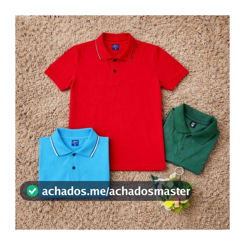 Camisetas gola Polo infantil  LISAS,BASICAS 100 % algodão várias cores