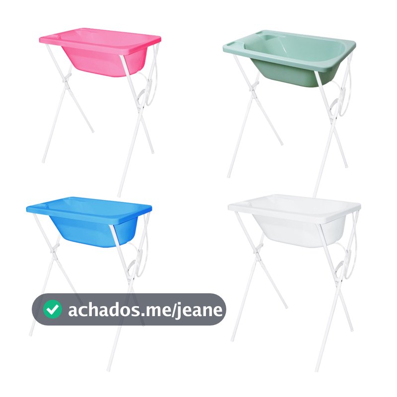 Banheira de Bebê com Suporte para Crianças Menino e Menina cores - Branca, Azul e Rosa