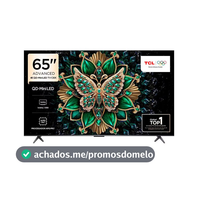 Smart TV 65 65C6K 4K QD-Mini Led 144Hz com Sistema Operacional Google TV TCL