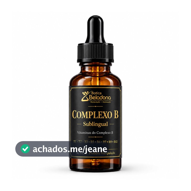 Complexo B Sublingual em Gotas 30ml | 8 Vitaminas B1 B2 B3 B5 B6 B7 B9 B12 | Energia e Disposição | Botica Beladona
