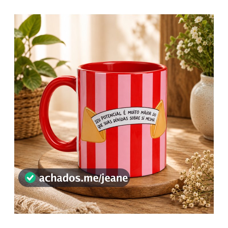 Caneca Personalizada 325ml - Motivacional Feminina Rosa com Frase Inspiradora | Presente para Mulher