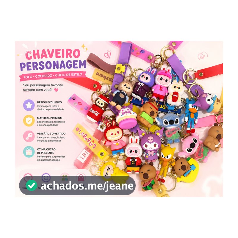 kit 3 Chaveiro Animado - Chaveiro Silicone - Chaveiro 3D