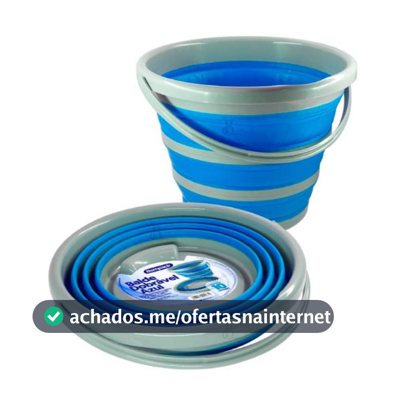 Balde Dobrável 10L Silicone com Três Alturas Ajustáveis para Mais Versatilidade