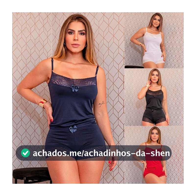 Pijama Baby Doll Sensual Top Doll Curtinho Sensual Confortável Sem Bojo Completo Oferta Envio 24H