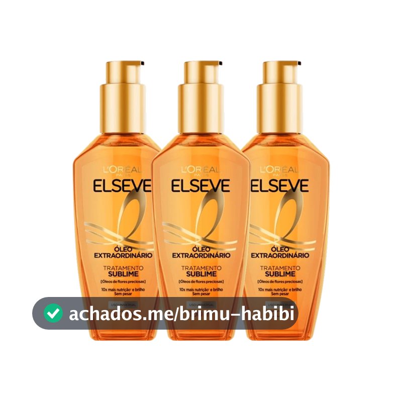 Kit 3 Óleo Capilar Elseve L'Oréal Paris Óleo Extraordinário 100ml - 3 unidades