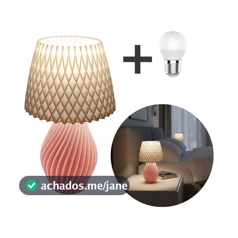 Abajur Luminária De Mesa Sala Quarto Moderno Com Lâmpada