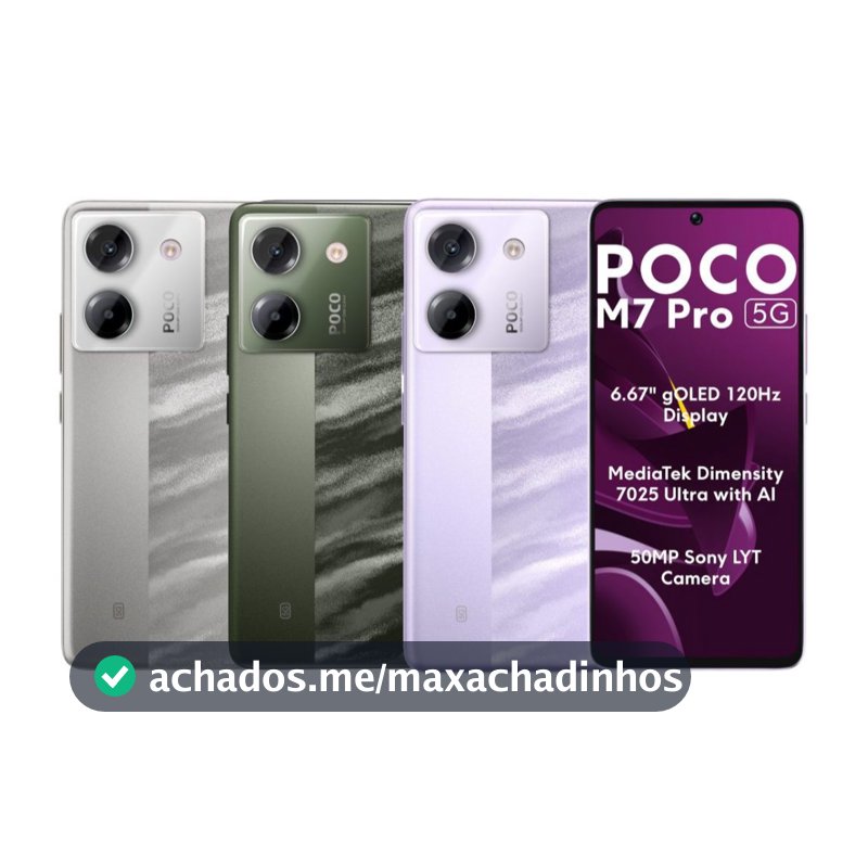 Smartphone Xiaomi Poco M7 Pro 5G Dual SIM Tela 6.67" AMOLED 120Hz 8GB + 256GB / 6GB + 128GB