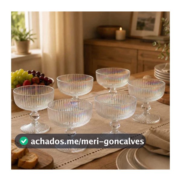 Jogo De 4 ou 8 Taças Sobremesa Canelada Bulk Vidro Sorvete Doces Versalhes 330ML
