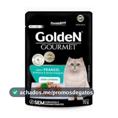 Ração Úmida Sachê Golden Gourmet  Gatos Castrados Frango 70g