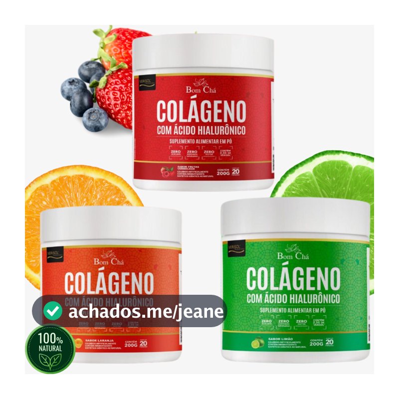 COLAGENO EM PÓ VERISOL ACIDO HIALURONICO COM SABOR VITAMINA E VITAMINA B6 ZINCO PELE SAUDAVEL ORIGINAL