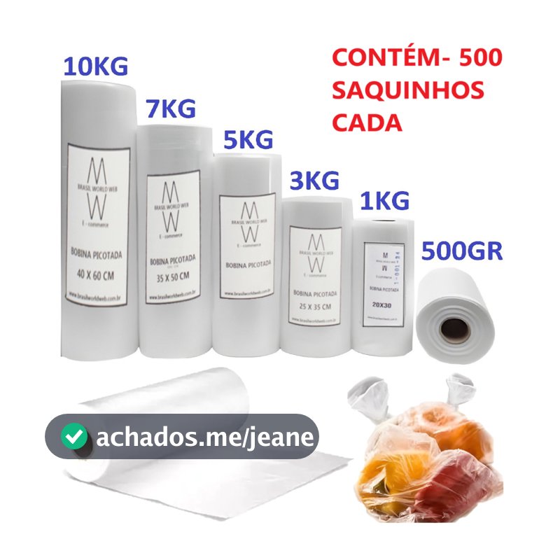 bobina picotada sacos plásticos saquinhos para alimentos freezer microondas