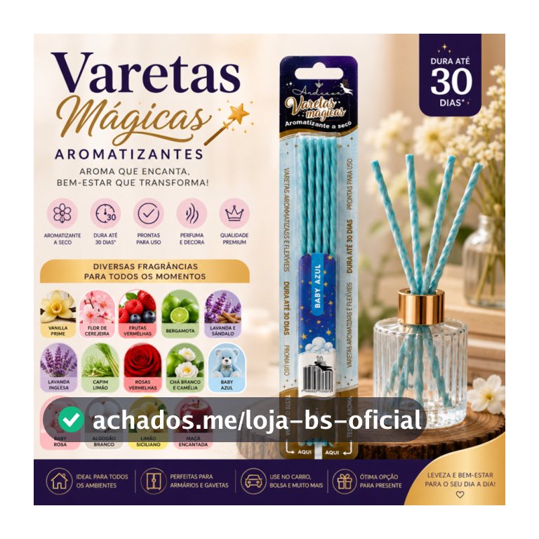 Varetas Mágicas Aromatizantes A Seco Para Carro Armário Guarda Roupa Bolsa E Ambiente