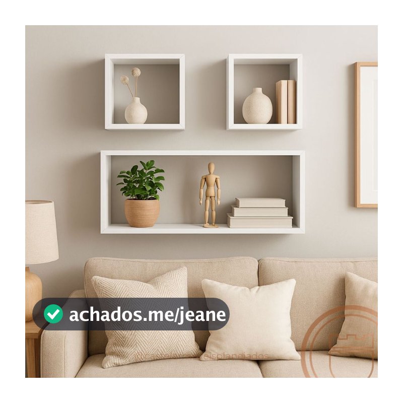 Nichos Decorativos MDF Premium Kit 3 | Design Moderno p/ Sala e Quarto | Alta Resistência