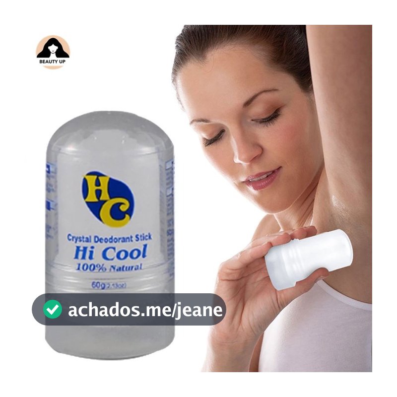 Desodorante Natural Pedra Cristal Sal 60g Unissex Hi Cool /