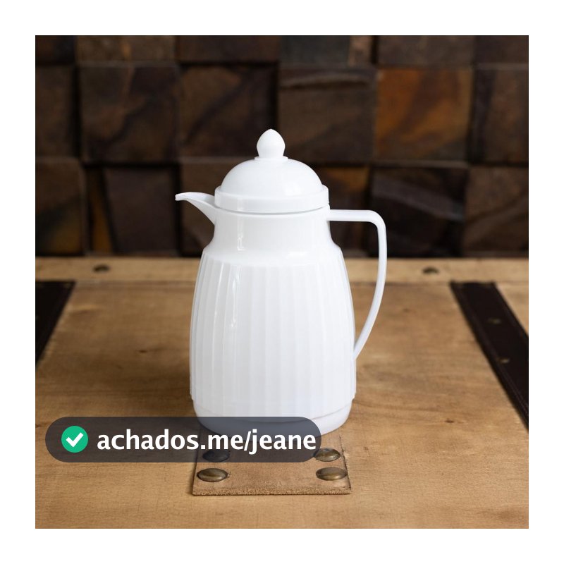 Garrafa Térmica de Plástico Essência Branca 300ml Wolff para Café Chá Agua e Uso Diário Qualidade Elegância Casa Cozinha