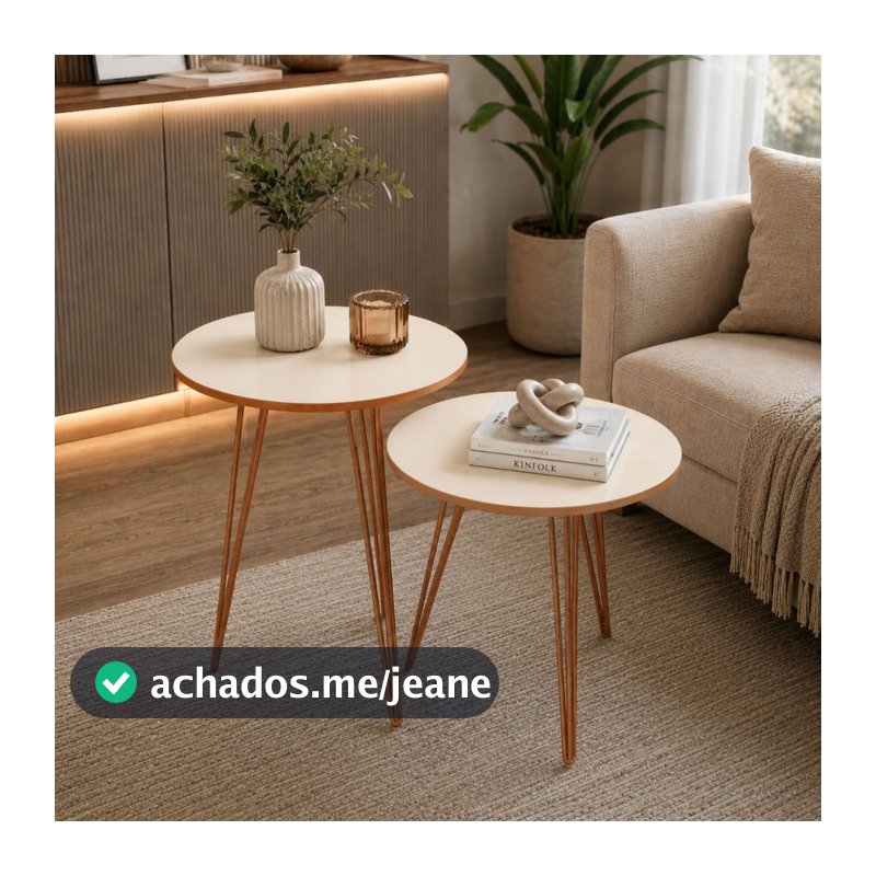 Conjunto Mesinhas de Ferro Apoio Sala Redondas Lindas