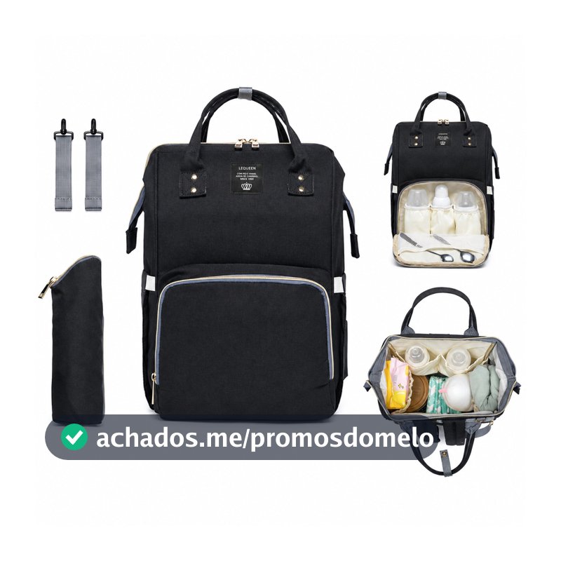Mochila Bolsa Maternidade Lequeen Original Porta mamadeira Fralda Menina Menino