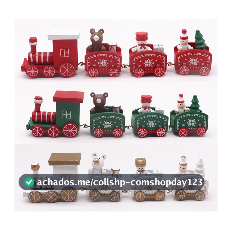 Decoração De Bolo De Natal Topper Feliz [Spot] 4 Seções , Trem Velho , Boneco De Neve Pequeno , Cozimento