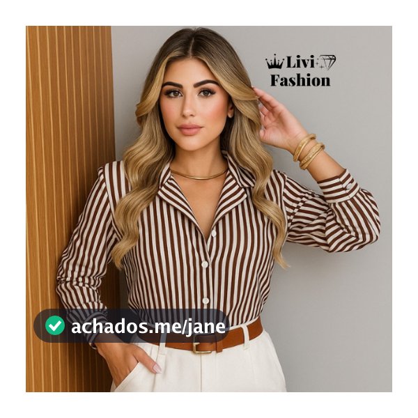 Camisa listrada feminina elegante - moda casual em crepe premiumyr