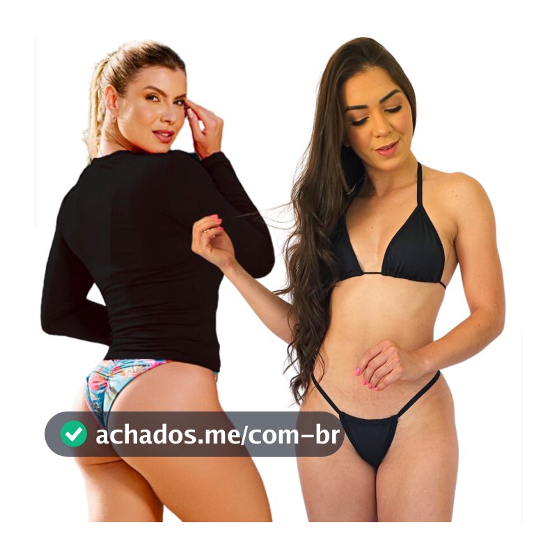 Kit Blusa Térmica Feminina Malha Fria + Conjunto Biquíni Fio Dental Estilo Mel Maia Moda Praia Verão