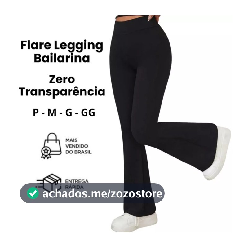 Calça Legging Flare Cintura Alta Bailarina Suplex Modela Bumbum NÃO TEM BOLSO