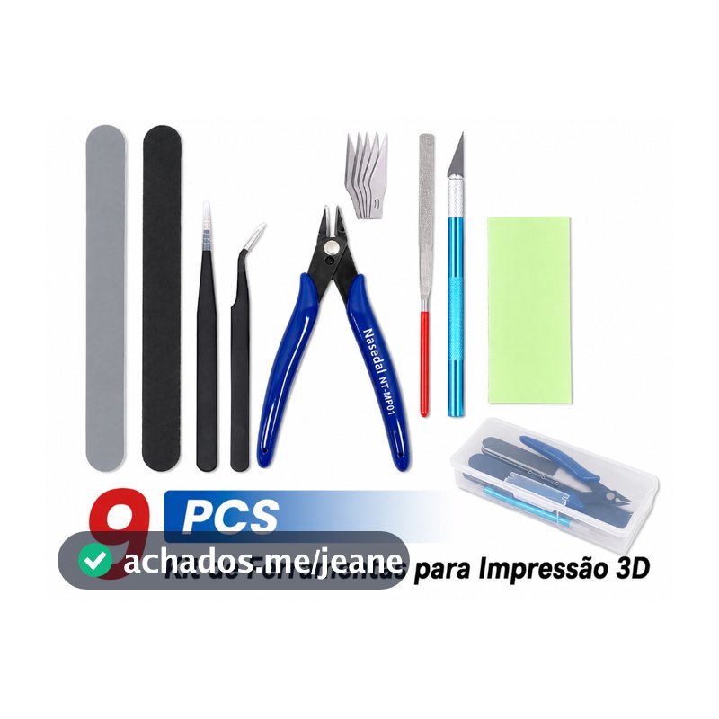 Kit de Ferramentas para Impressora 3D 9 Peças – Acabamento, Remoção de Suportes e Manutenção de Impressões 3D