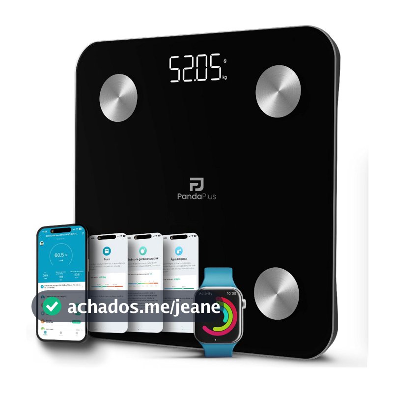 Balança Digital Bioimpedância 180kg Inteligente Bluetooth Smart App IMC Gordura Corporal Panda Plus