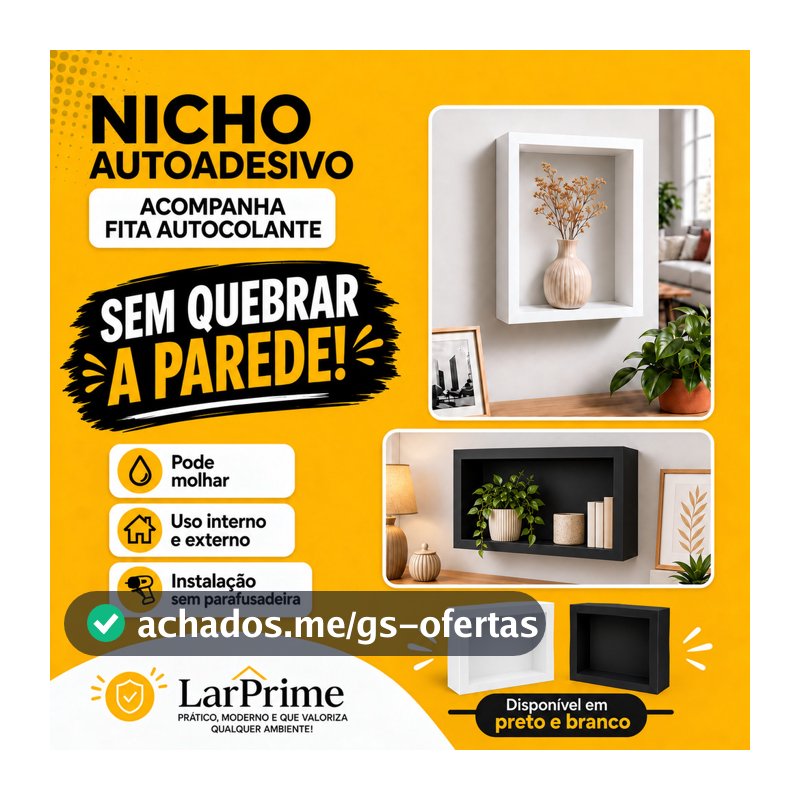 Nicho Sobrepor 28x40 cm Parede Para Banheiro Cozinha Sala Lavanderia Quarto Porta Cremes Decoração