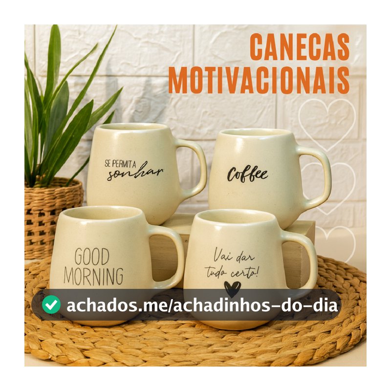 Jogo Caneca Bojuda 260ml Motivacional Porcelana Acetinada Fosca Cappuccino Café Mesa Posta Presente