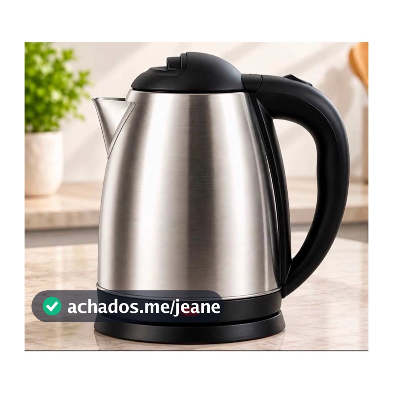 Chaleira Elétrica 1,8 Litros  Ferve Água Rápido Inox Café Chá 127V 220V