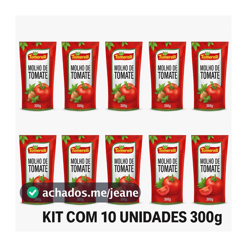 Molho de Tomate Tomarelli 300g - 10 Unidades