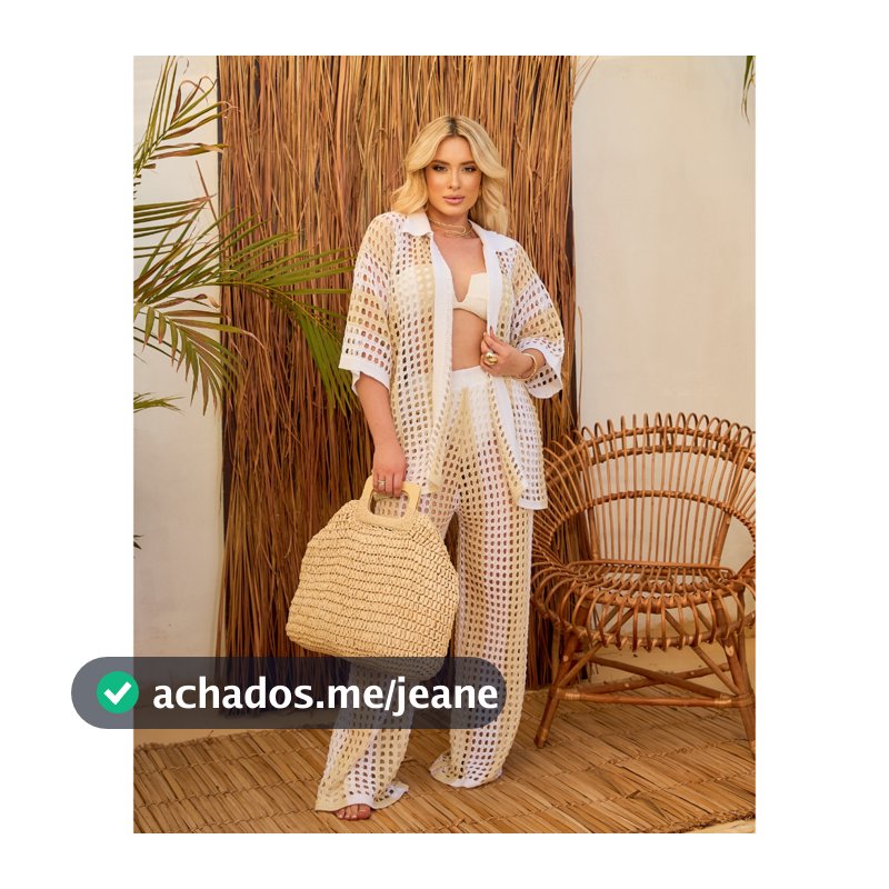 Conjunto Feminino Saída de Praia Casaco e Calça Listras Premium