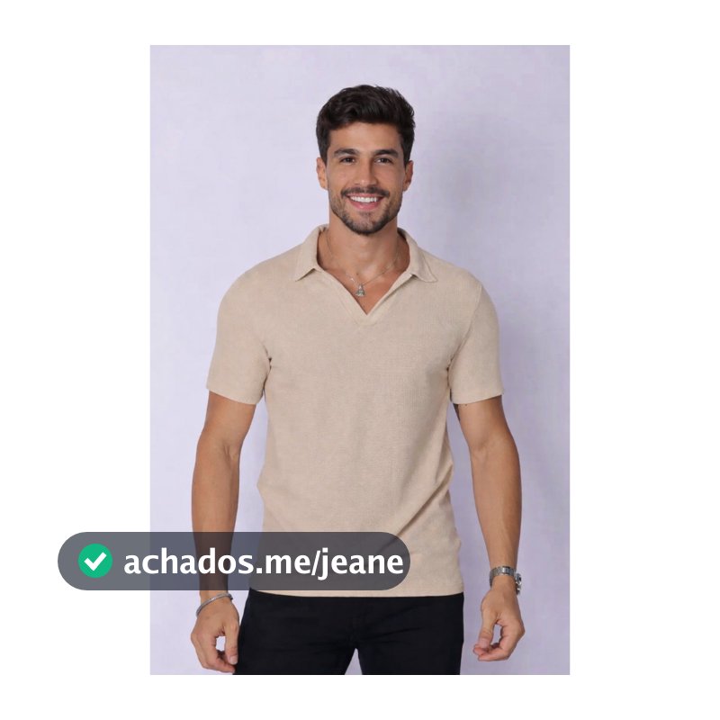 Polo Slim Italiana Texturizada | Sem Botões | Look Moderno
