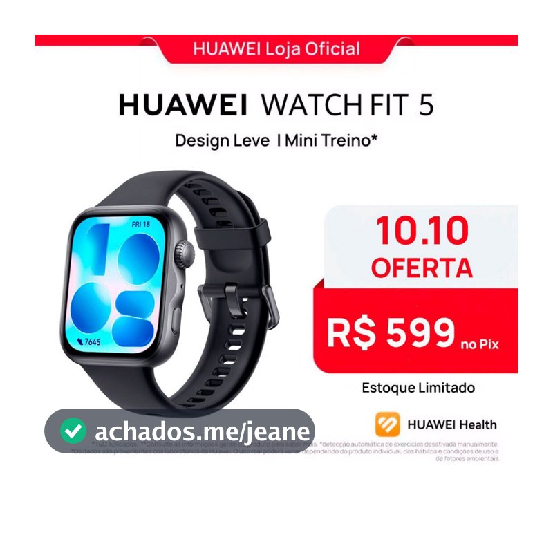 HUAWEI WATCH FIT 5 | Smartwatch Watch | 182" AMOLED Lightweight Design | Mini Workout | 64 GB | GPS