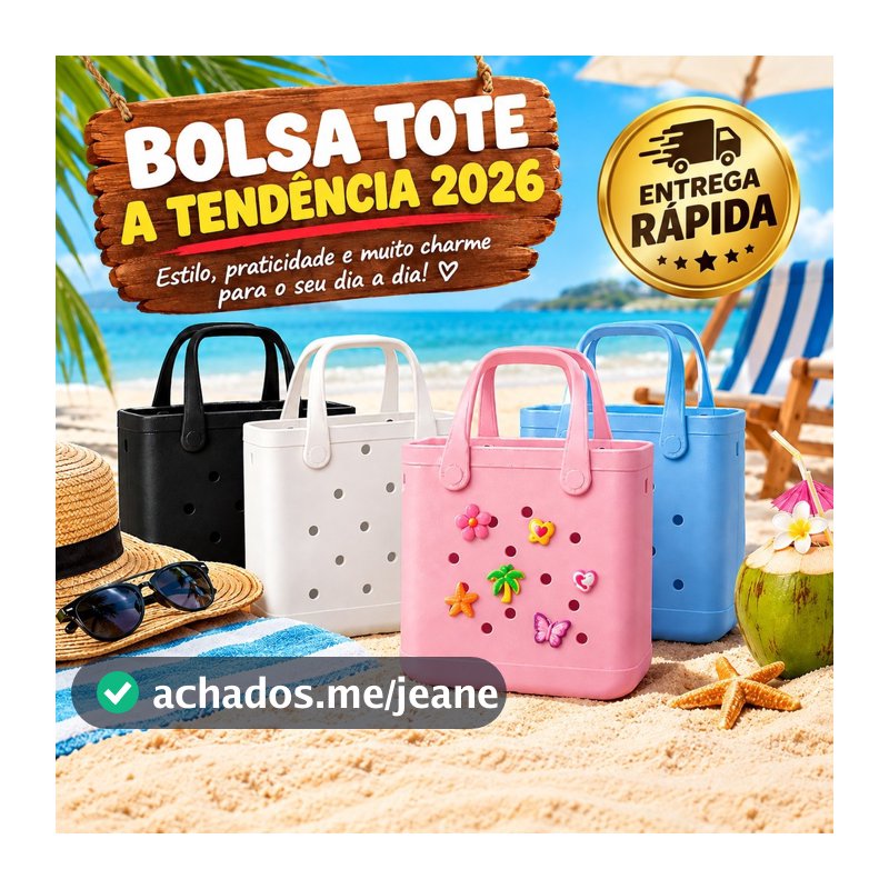 Bolsa Infantil Tote Feminina Praia Piscina Passeio com Alça Removível Leve e Fácil de Limpar