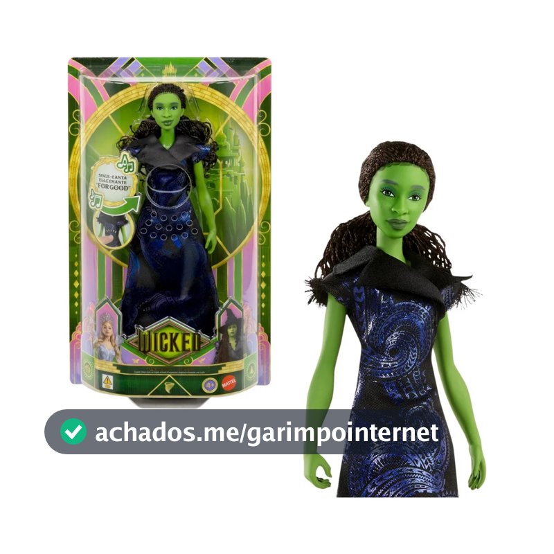 Boneca Elphaba Wicked: For Good, canta a música "For Good" - Mattel Jfm09