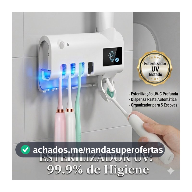 Suporte para Escova de Dentes com Dispensador de Creme Dental