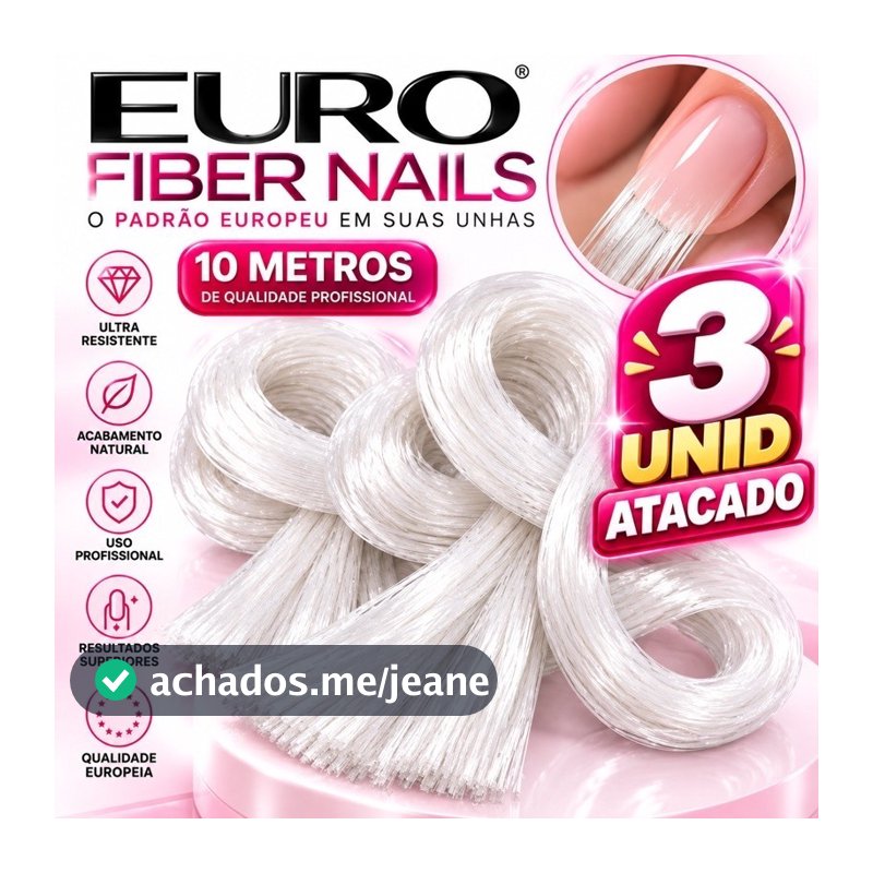 Fibra para Alongamento de Unhas de Gel 5/10/30 Metros Acabamento Natural 3 Unid% ATACADO + BRINDE🌟