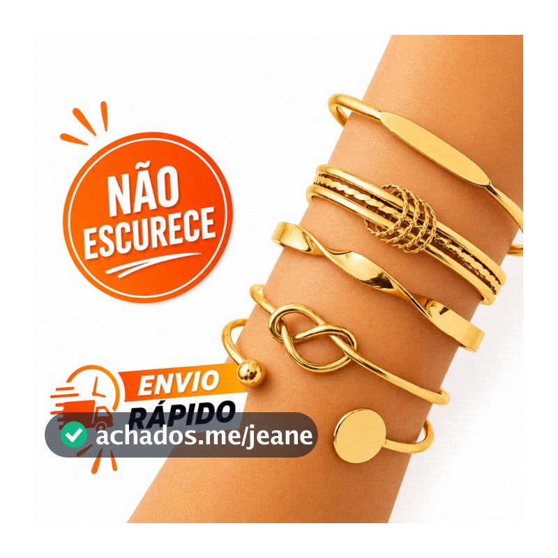 Pulseiras Femininas Aço Inoxidável Não Escurece Dourada/Prateadas Promoção Kit ou Unidade