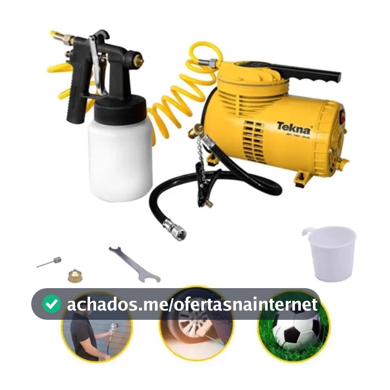 Compressor de Ar Direto 40 PSI 1/4 HP com Kit BIVOLT CD12151BK TEKNA
