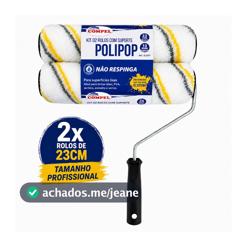 Rolo de Pintura  23cm Tamanho Profissional Anti Respingo Anti Gota Profissional com Suporte