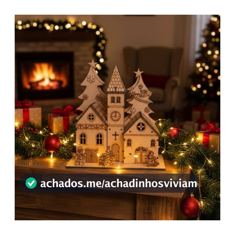 vila do Papai Noel enfeite decoração natalina mdf