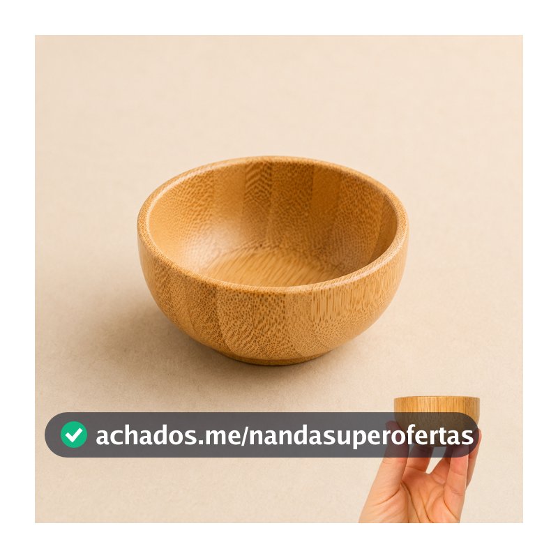 Mini Bowl de Bambu 8cm Tigela para Molhos e Petiscos Petisqueira Kit 1 2 4 Unidades Verona Lyor