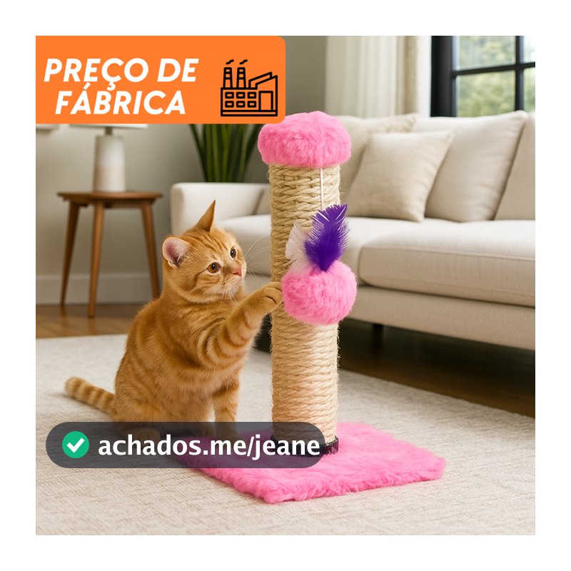 Arranhador Para Gatos Poste com Brinquedo Sisal Exclusivo Pet