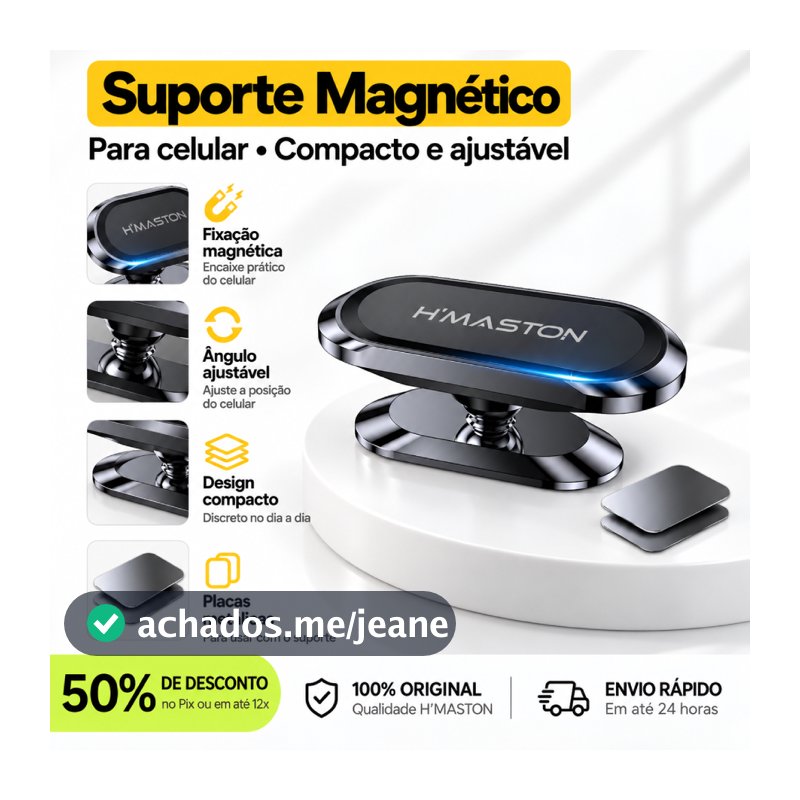 Suporte Celular Carro Magnético CJ-51 Suporte Veicular Universal 360° Suporte Para Celular Veicular