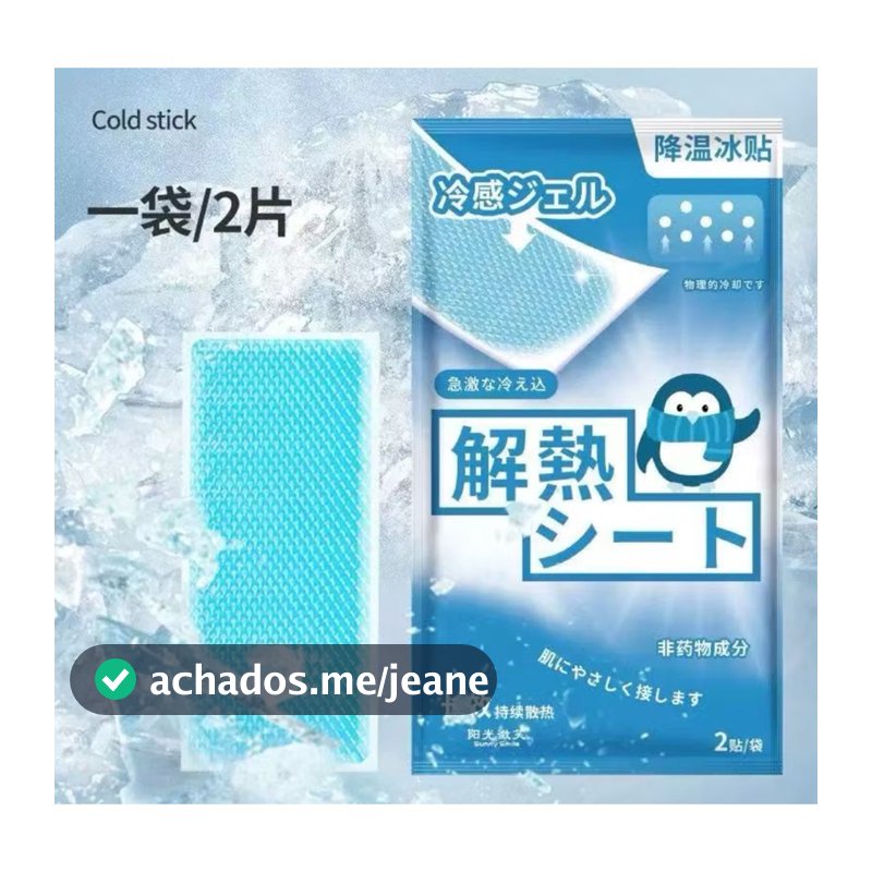 10par Adesivo Gel Refrescante para Febre  – Compressa Fria Instantânea, Alívio de Dor e Resfriamento Rápido ORV-401