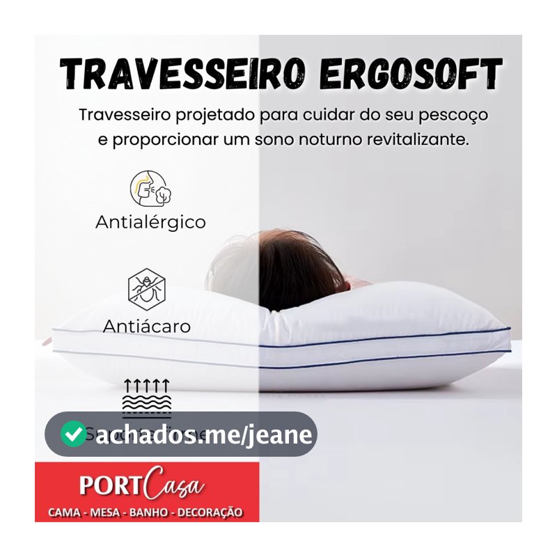 Kit 2 Travesseiros Camesa Ergosoft Hotel 50x70cm